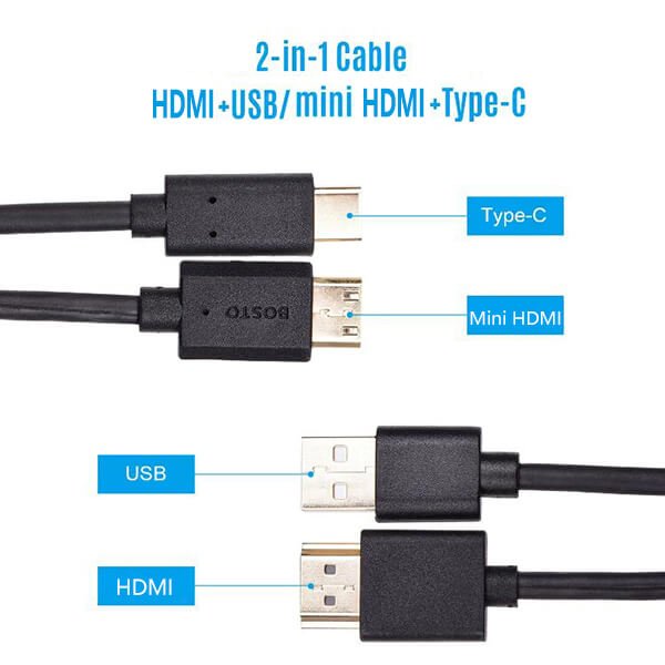 Cable With Two Inlets 2-in-1 Cable – Bostotech