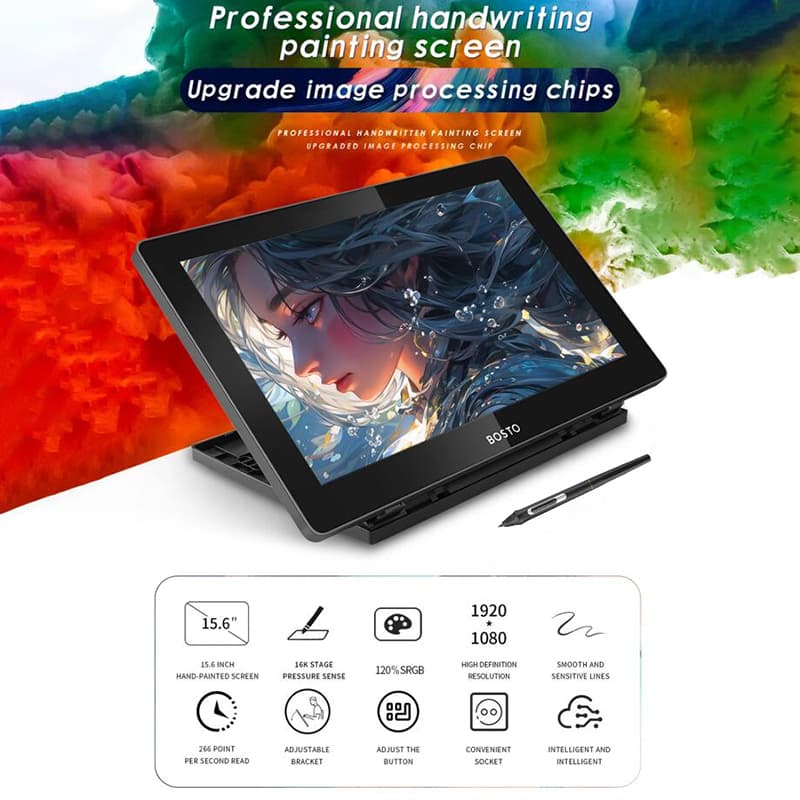 BOSTO 16HDK Drawing Pen Display Tablet - Bostotech