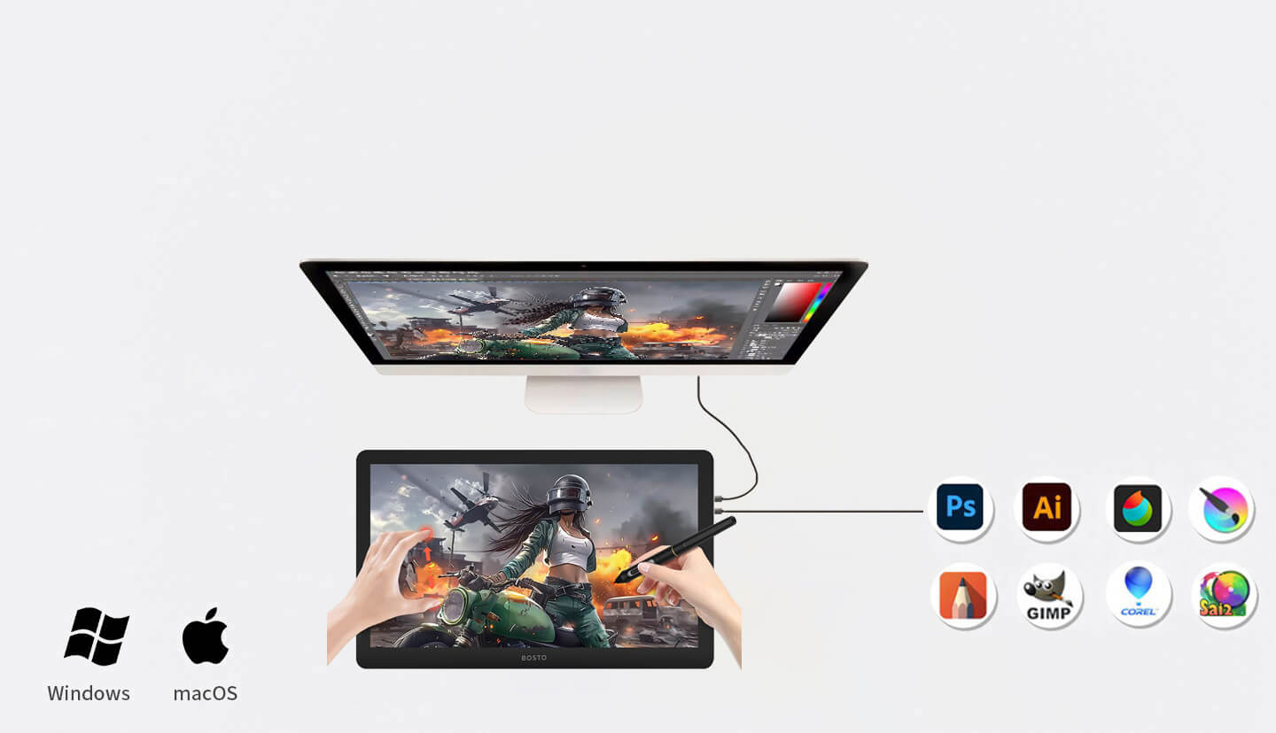BOSTO 19HD Graphic Pen Display Drawing – Bostotech